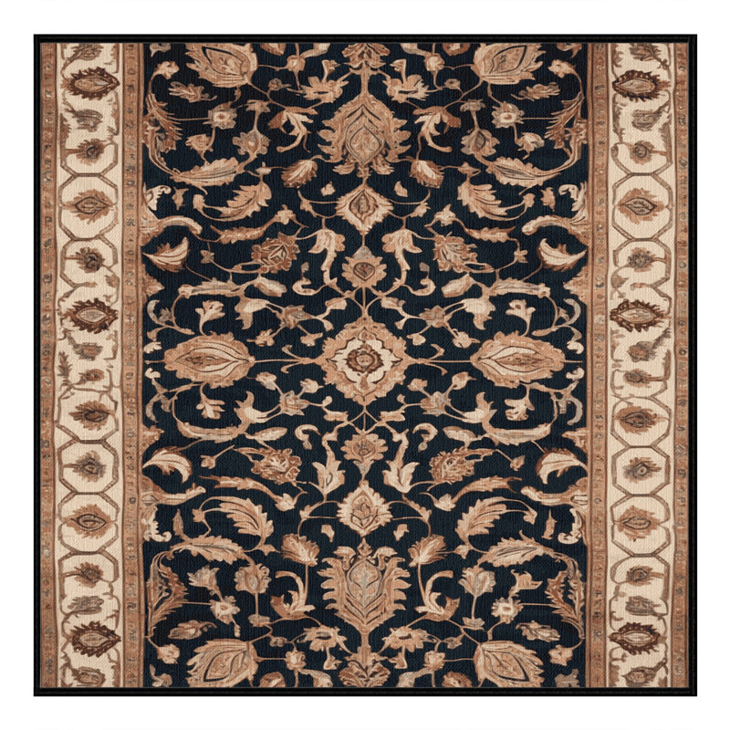 Tapis brun lavable à la machine, Carré 7 pi