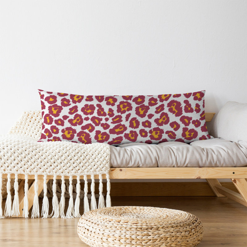Polyester Medium Pillow, White/Red, Polyester