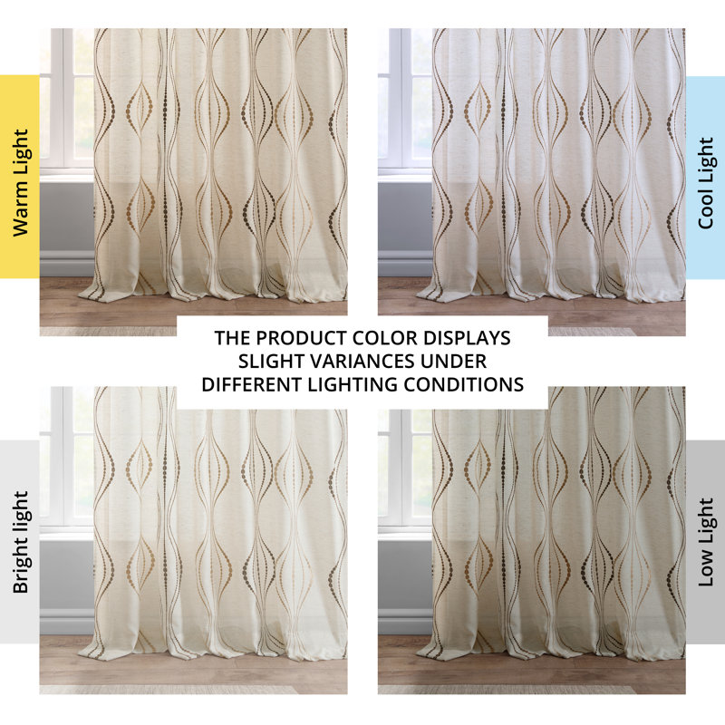 Rideaux transparents Alefiyah, Bronze Suez, l 50 po x L 84 po