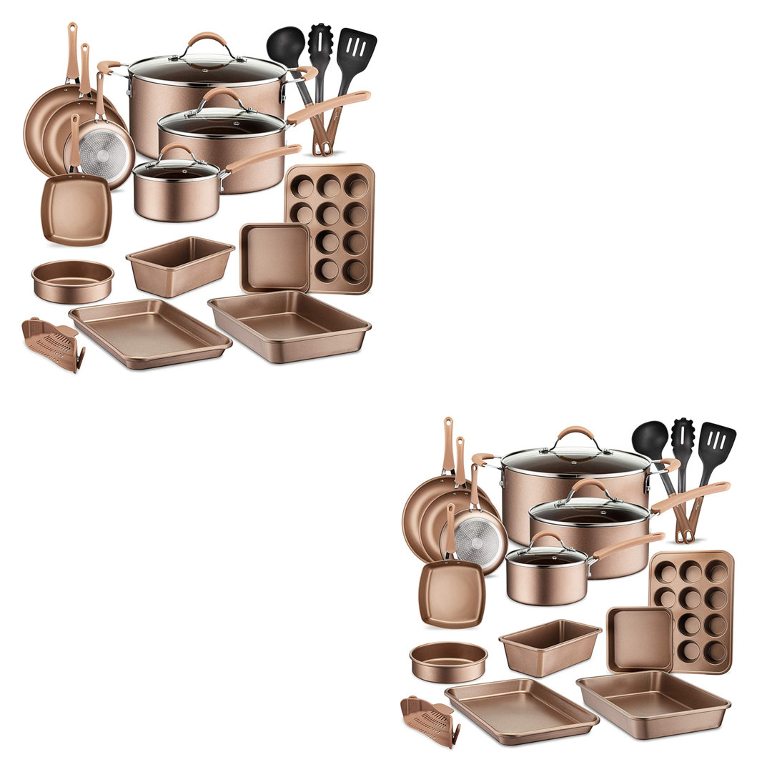 20 - Piece Non-Stick Aluminum Cookware Set (Set of 2) NutriChef