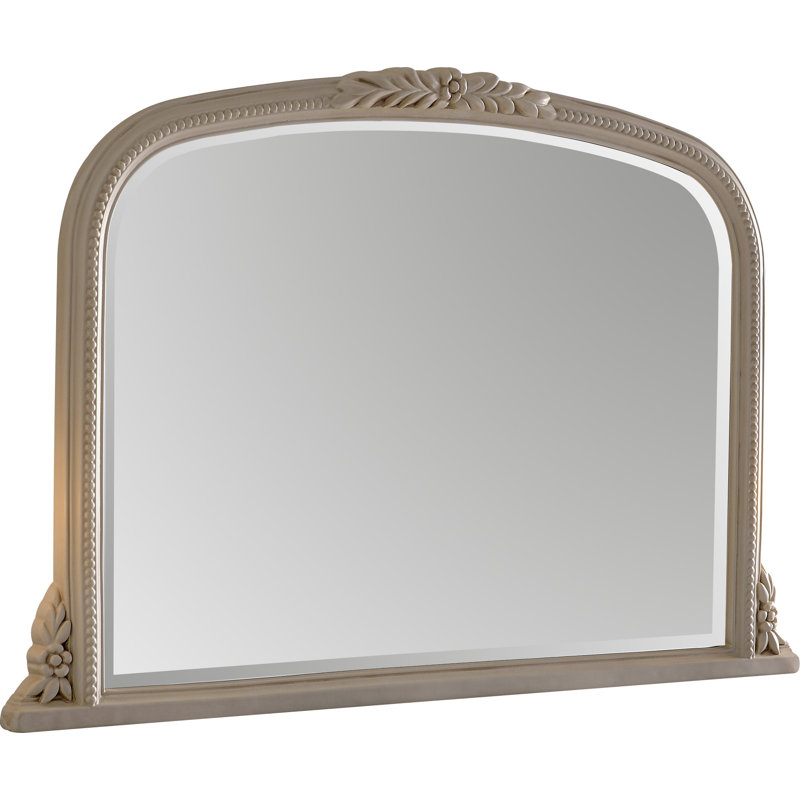 Arched Beaded Kalmar Overmantle Mirror, Ivory