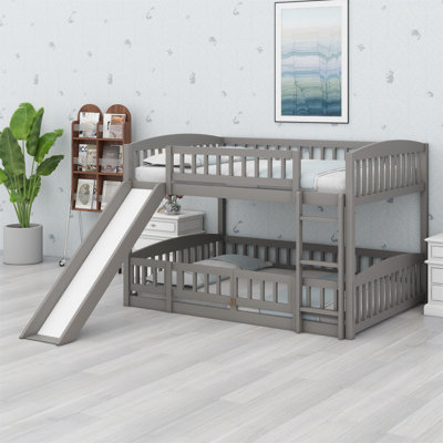 Bunk Bed With Slide,Fence And Ladder