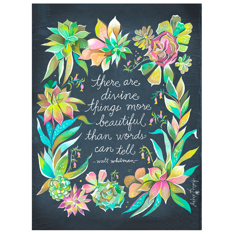 «Divine Things» par Katie - reproduction d'art textuel sur toile, H 16 po x l 12 po