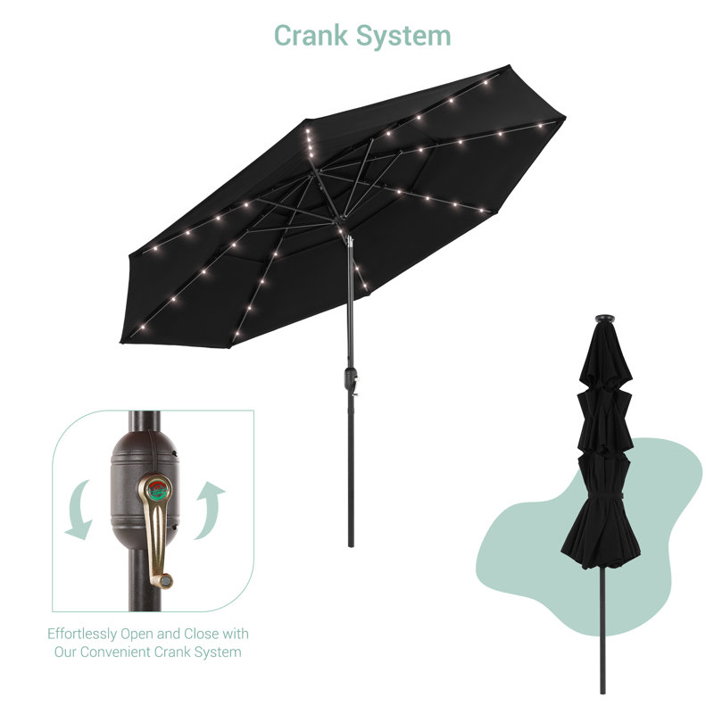 Parasol rond 10 'Ruthy, Tissu noir