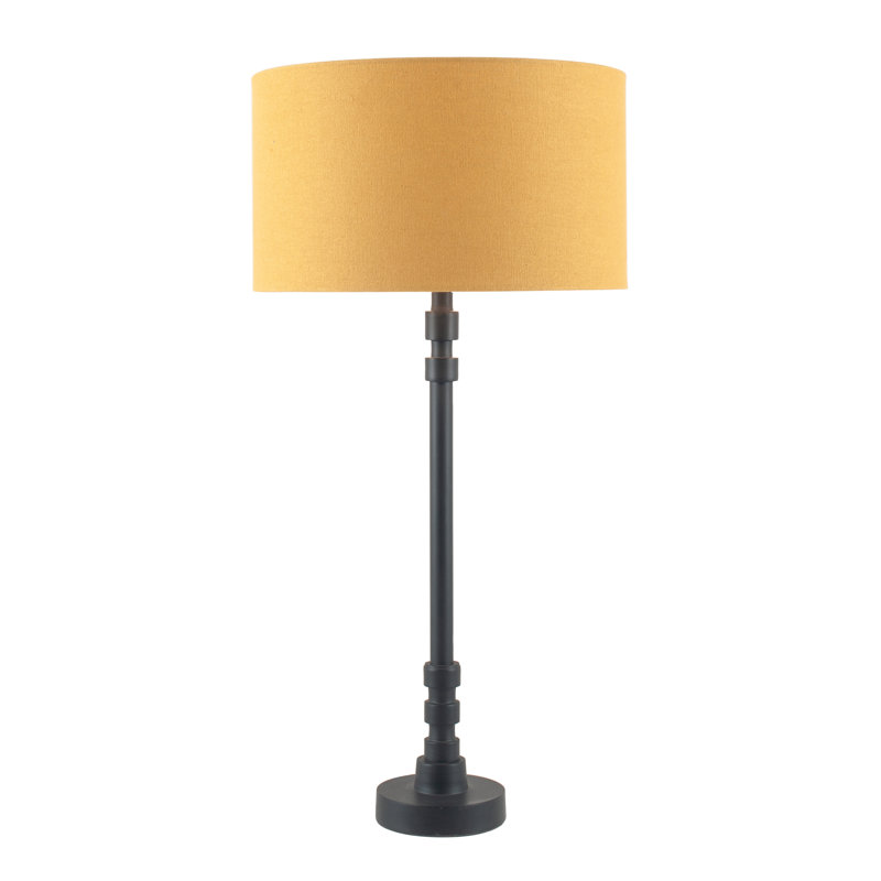 Lorcan Cotton Drum Lamp Shade ( Uno ) in Mustard, 17cm H x 30cm W x 30cm D