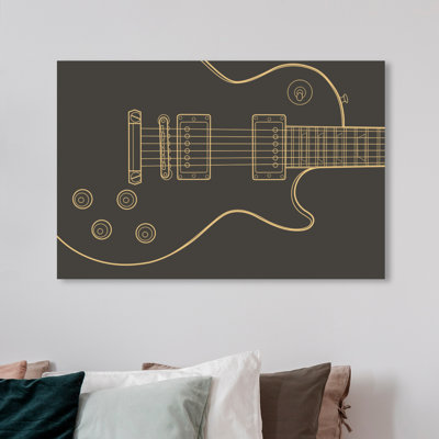 " Music And Dance Guitar One, Modern & Contemporary Black " by Oliver Gal