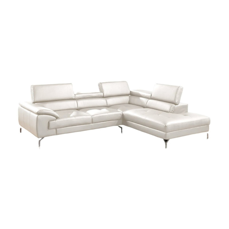 Canapé modulaire 2 pièces couleur, Simili cuir blanc