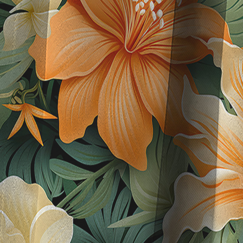 Mangue Bloom - motif tropical I - Rideau floral - Rideau occultant floral - 1 panneau, L 52 po x L 95 po