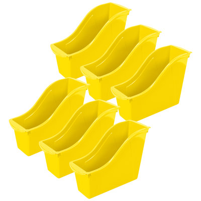 Petit bac à livres Storex, jaune, paquet de 6