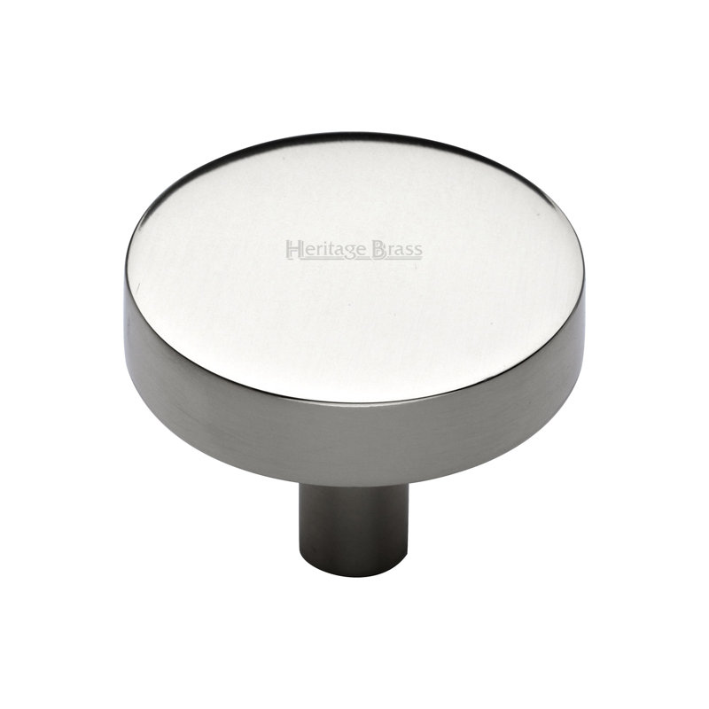 Heritage Brass Heritage Cabinet Knob Disc Design, Polished Nickel, 2.9cm H x 3.8cm W x 3.8cm D
