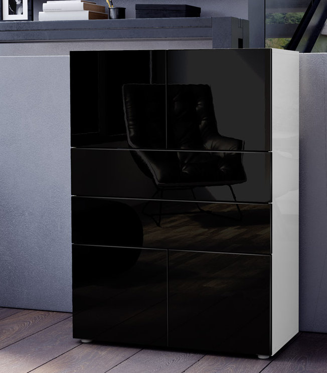 Mccutchen 76cm Sideboard, Black (glossy)