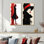 Ensemble de 2 pièces monochromes rouges, noires et sanglantes, portrait d'une femme à la mode