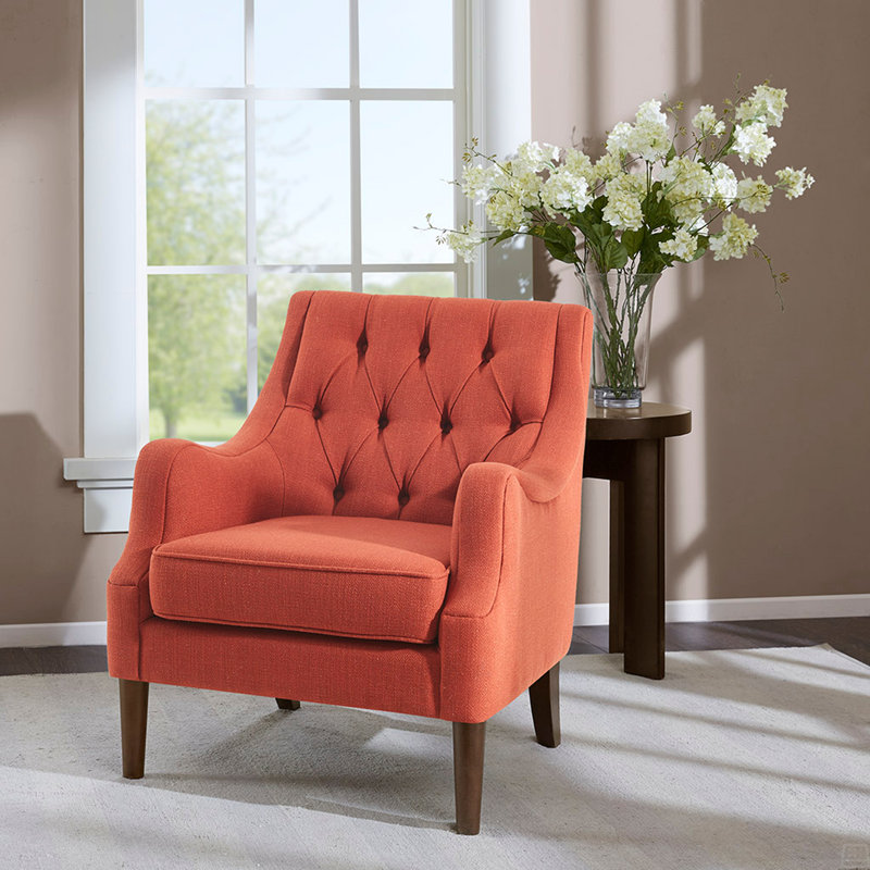Fauteuil d'appoint capitonné, Rouge