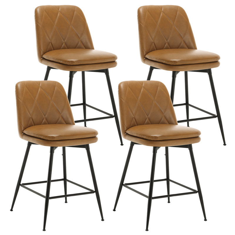 Garrey Swivel Bar & Counter Stool, Gray, Bar Stool (28" Seat Height)