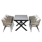 Extendable Dining Table And Chairs Set With Polyester Woven Tape For Stylish Alfresco Gatherings