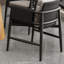 Ensemble de 2 chaises noires en cuir et microfibre