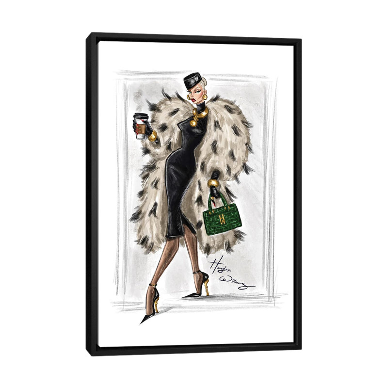 Coffee Run - reproduction d'art murale - toile encadrée, H 48 po x l 32 po, Impression sur toile flottante sans passe-partout