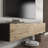 Colima Modern Floating TV Stand for Up to 80" TVs Two-Tone Wall-Mounted Media Console with Storage, Black and Brown Wood Finish-1041263966