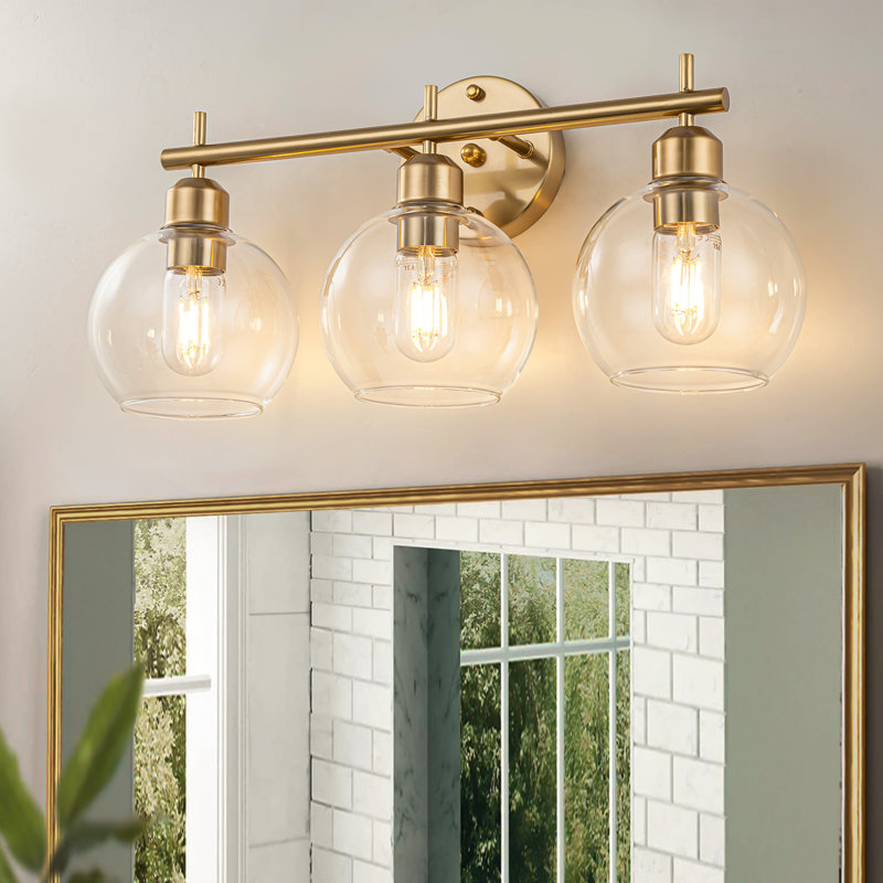 Éclairage pour salle de bain Glausen, Doré