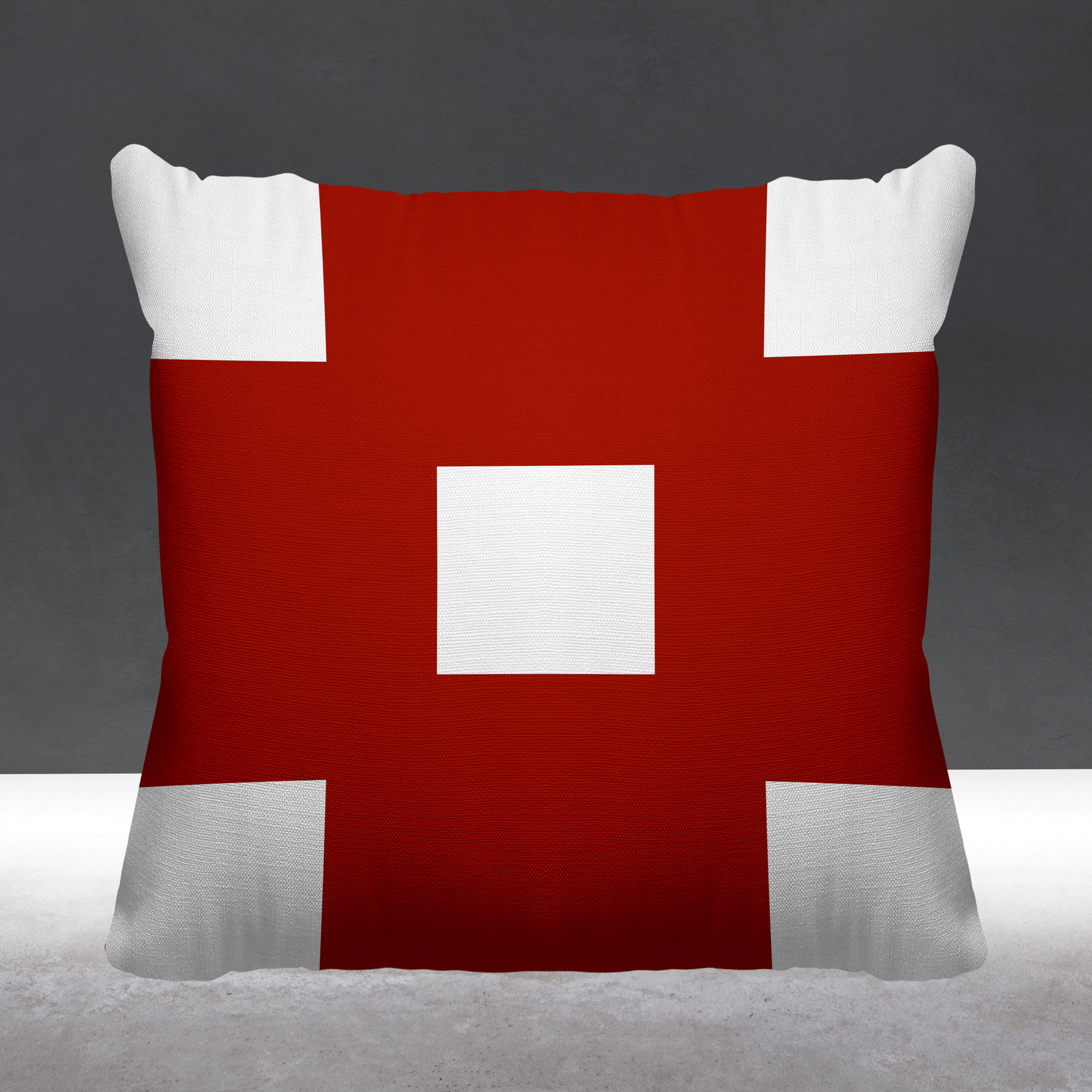Luella Geometric Indoor/Outdoor Throw Pillow, 20W" x 20H", Red