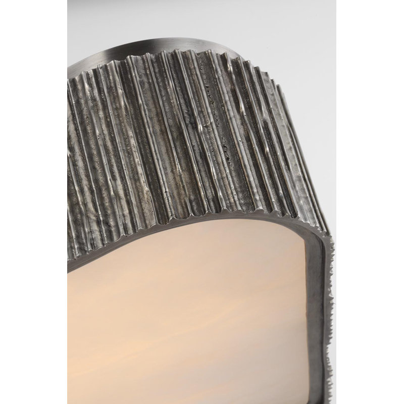 Anne-Marie Barton Fumar 21" Asymmetrical Flush Mount with Alabaster, Ridged Graphite