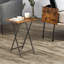 Chidera Rustic Wooden 2 Piece Side Table Set Folding Living Room Home Furniture