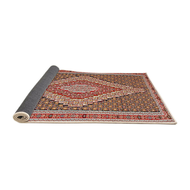 Tapis à motif oriental rouge / brun, Rond 5 pi