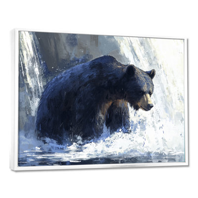 Ours à la cascade Edge III - Art mural pour salon