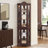 Lighted Corner Curio Cabinet with Tempered Glass Doors & Shelves-1270596930