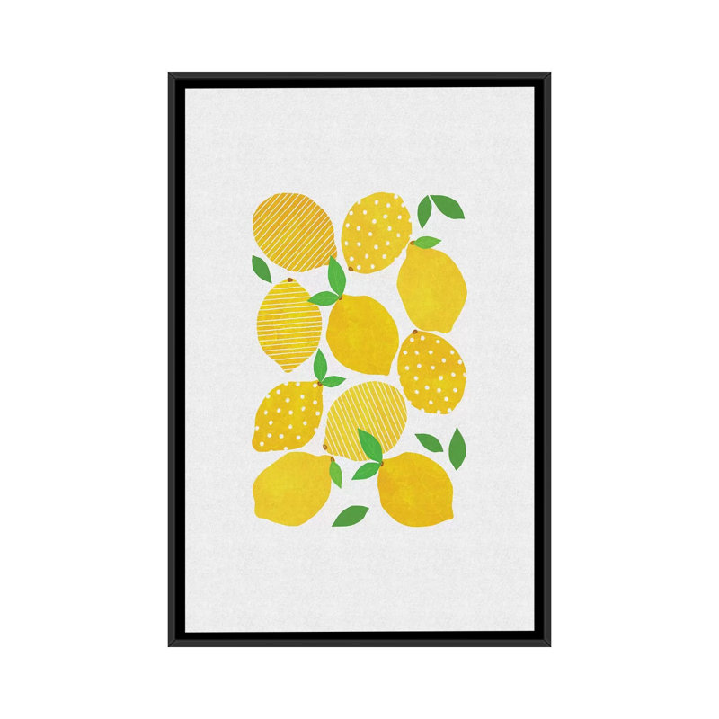« citron de la foule »-reproduction d’impression sur toile enroulée, H 26 po x l 18 po x P 1,5 po, Toile avec cadre noir