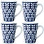 Noritake Bluefjord Set Of 4 Mugs, 12 Oz.