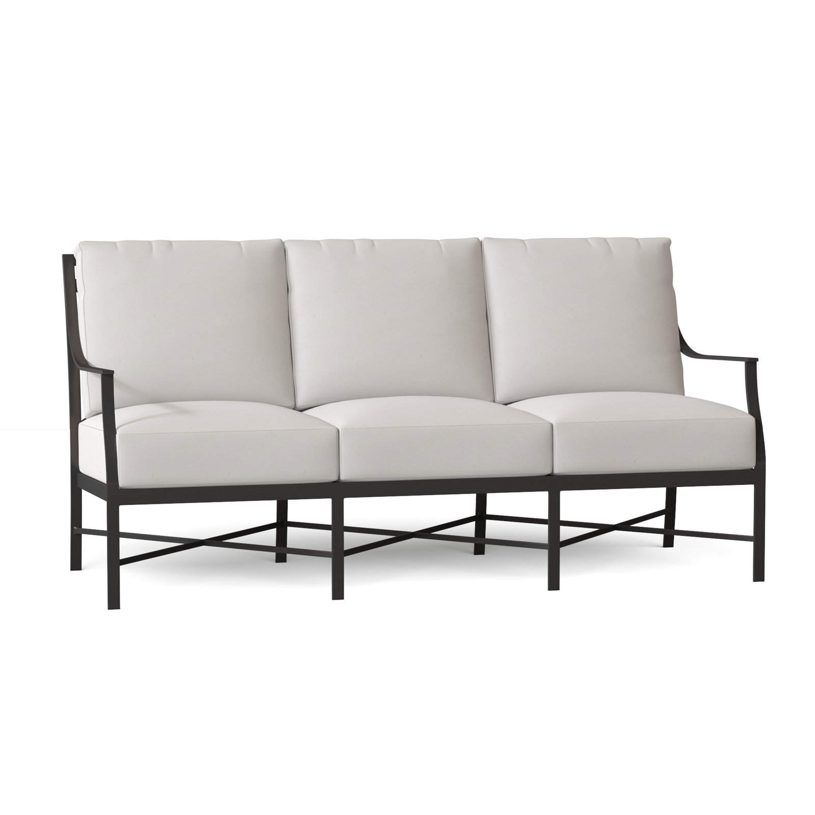 Monaco 75" Sunbrella® Patio Sofa, Natural White, Slate Gray, No Welt