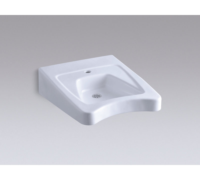 Morningside™ Ceramic 20" Wall Mount Bathroom Sink with Overflow, White, Single