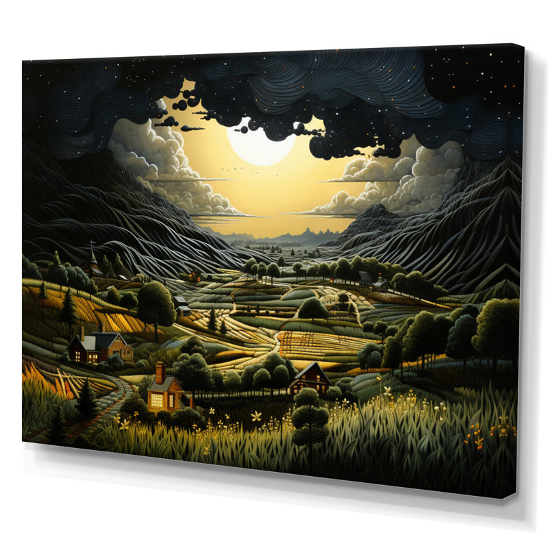 Lightning Electric Veins Patchwork IV On Canvas Print, H 16 po x l 32 po, Toile tendue