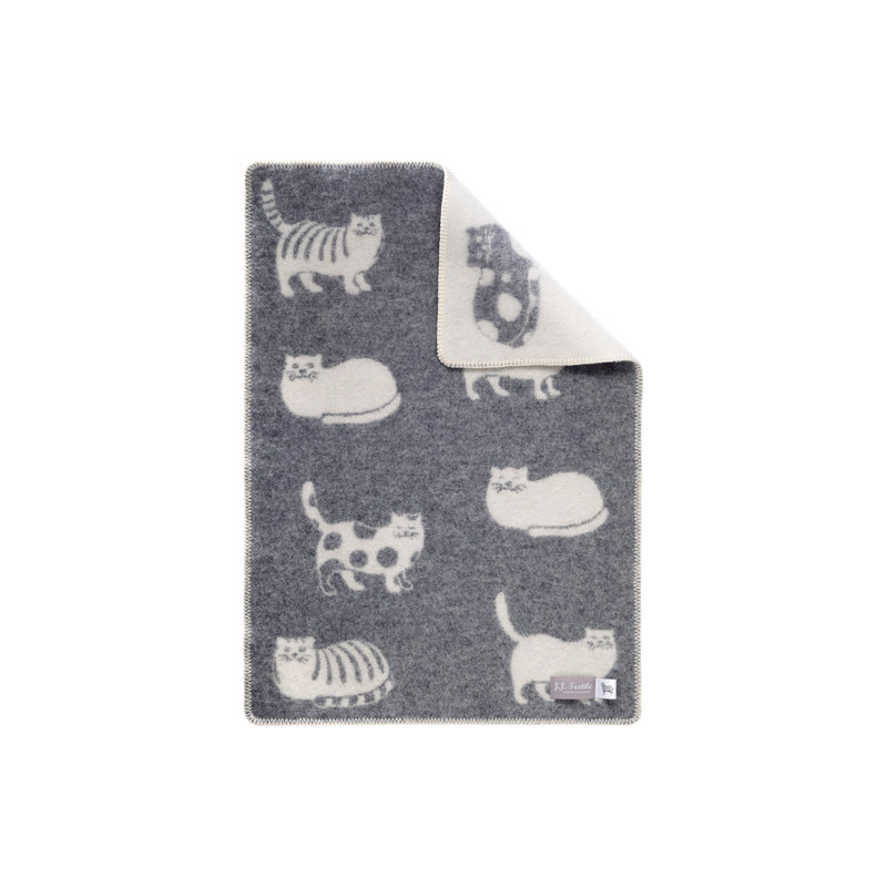 Grey Cat Little Wool Blanket