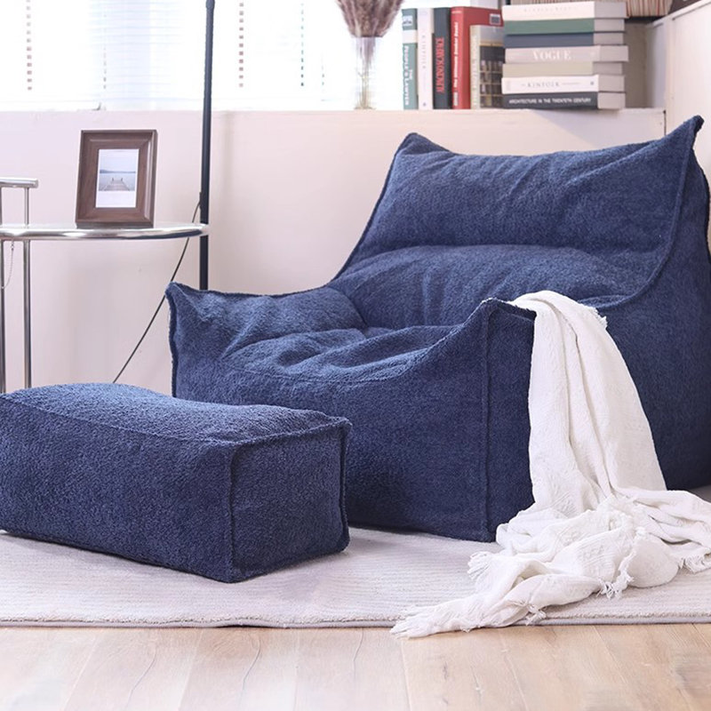 Nordic Bean Bag Sofa, Blue Polyester Blend