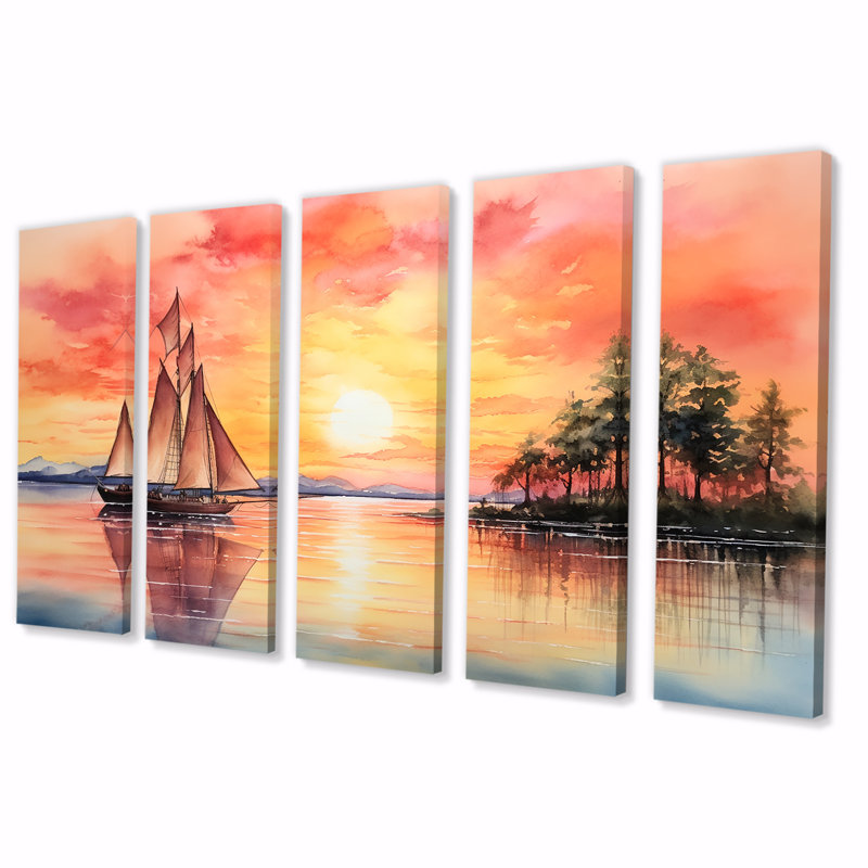 «Pastel Colours», ensemble d'art mural 5 pièces, H 32 po x l 80 po