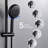 Matte Black Dual Shower Head Spa - 5-setting Handheld System Wall Mounted 1.8 Gpm Adjustable Spray Resists Corrosion & Discoloration Swivel Spout With Pattern Scratches Diverter Valve Hand Holes