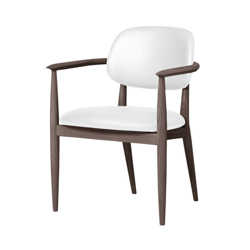Chaise Slow de Space Copenhagen, Noyer à finition savonnée, L493 Huître Sanfor 0021