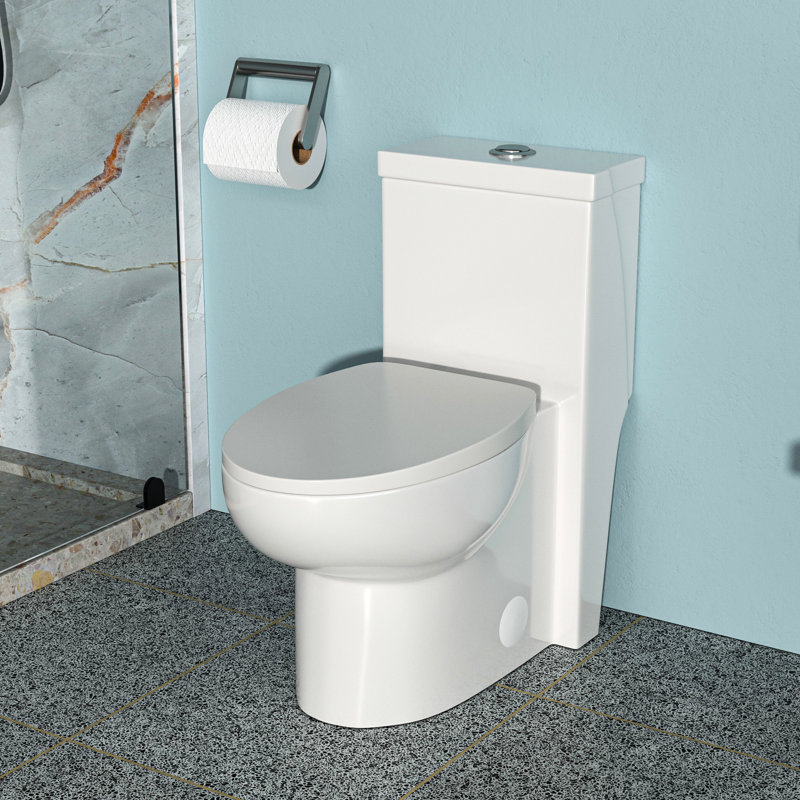 Toilette en céramique avec double chasse et bol à jupe - Élégante pièce maîtresse de la salle de bain