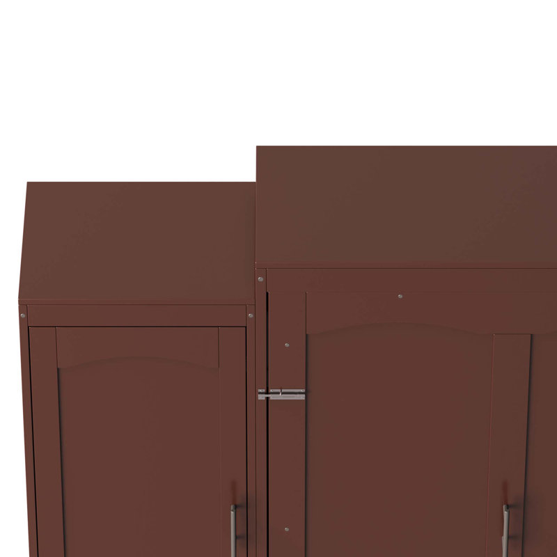 Lit escamotable, lit escamotable double en bois avec 2 garde-robes et tablette de rangement, cadre de lit plateforme pliable multifonctionnel pour chambre d'amis, chambre à coucher
