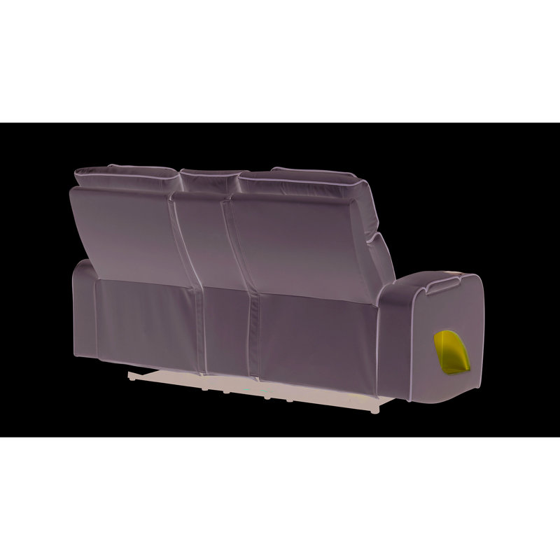 Confort - Centrique avec fonction de massage, haut-parleurs intégrés et porte-gobelets à console centrale, revêtement en similicuir gris élégant, inclinable électrique, rangement des accoudoirs cachés