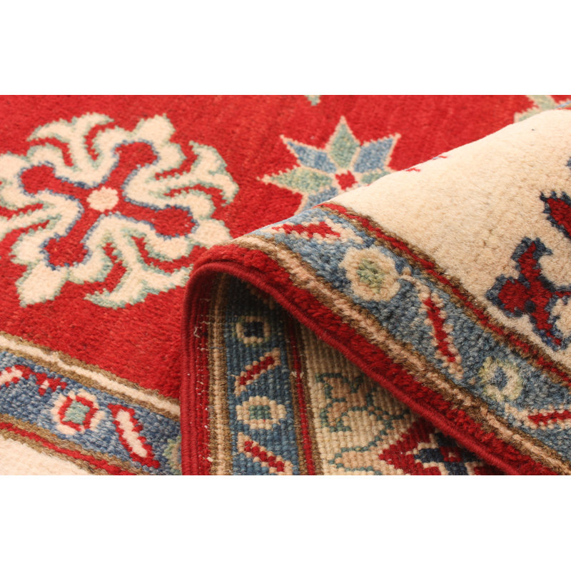 Tapis unique en laine noué à la main Gazni doré des années 2010 de 5 pi x 6 pi 5 po Qaiden