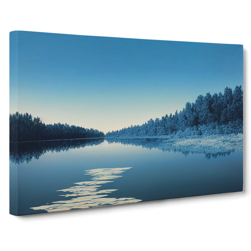 Winter Forest Lake - Wrapped Canvas, 50cm H x 76cm W x 3cm D