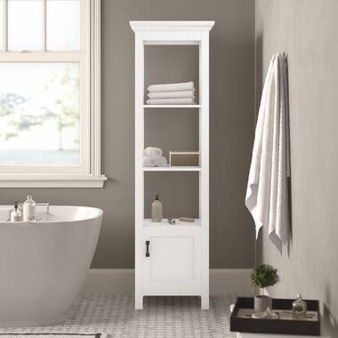 Sharon 16 W x 60 H Bathroom Shelf Finish: Gray Teak