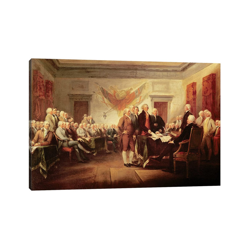 Declaration Of Independence, C.1817 (US Capitol Collection) by John Trumbull - Wrapped Canvas Print