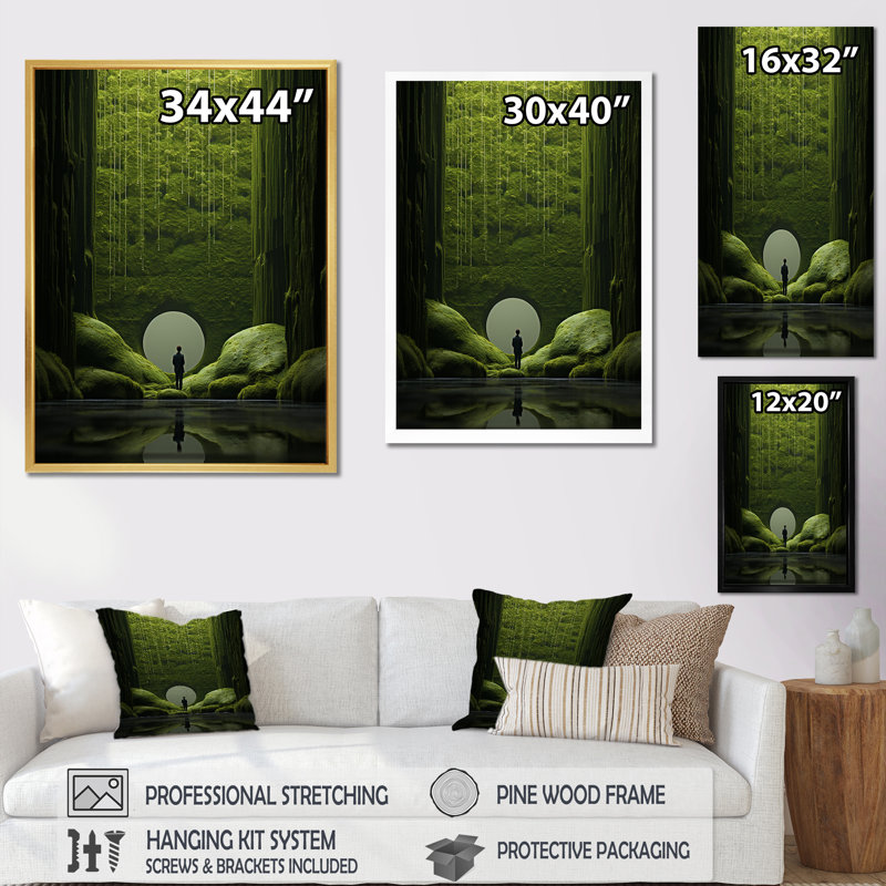 Mediation Zen Garden Contemplation - impression, Toile tendue, H 32 po x l 24 po x P 1 po