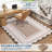 Modern Neutral Non Slip Washable Rugs, Contemporary Border Print Pattern Foldable Soft Carpet, Low Pile Floor Mat-1029704768