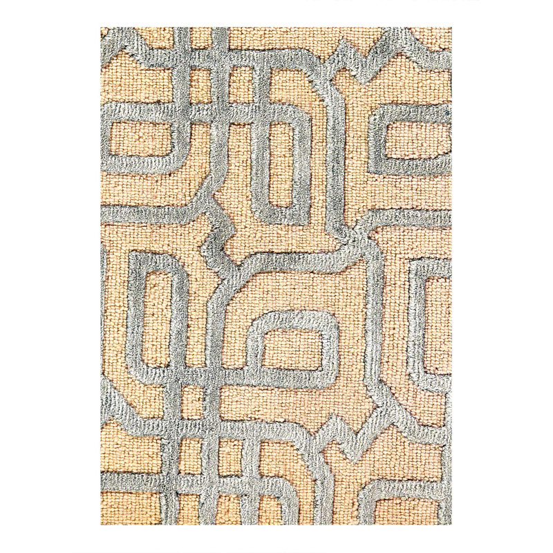 Silver color Pile & Loop Design Rug 2'x 2'