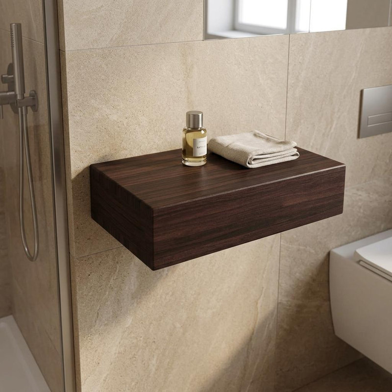 Tablette flottante 12 "en bois massif espresso